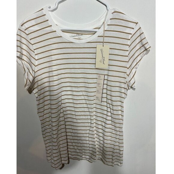 Universal Thread Tops - NWT Universal Thread Pecan Striped Cap Sleeve Tee - Size XLarge
